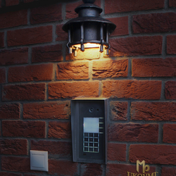 Eclairage dinterphone dentre par un luminaire en fer forg  applique murale  veilleuse