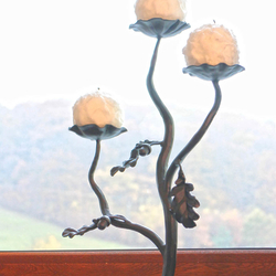 Candleholder with a forest motif with a soothing design  forged candleholder made in UKOVMI