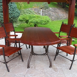 Masvne zhradn sedenie - pevn rune kovan stl so stolikami - pohodln kvalitn sedenie