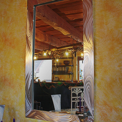 Moderner Spiegel mit Edelstahlrahmen  handgefertigt  Luxusmbel