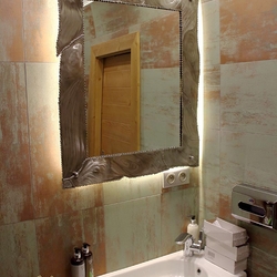 Vnimon nerezov zrkadlo v kpeni s podsvietenm - modern dizajn