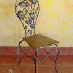 Schmiedeeiserner Stuhl  exklusiver Stuhl in Form eines Weinstocks  luxurise Mbel