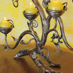 Leuchter Strauch  Detailansicht  kunstvoller Kerzenleuchter