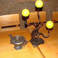 A wrought iron candleholder  GRAPEVINE  an exceptional candleholder