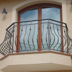 A classic exterior wrought iron railing