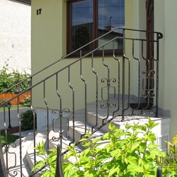 A wrought iron railing - house entrance