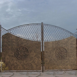 Kovaná brána - plech s logem