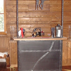 A wrought iron bar counter - wrought iron furniture