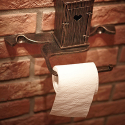 Umělecký držák na toaletní papír - kované doplňky do WC