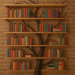 Étagère Arbre forgée à la main avec des livres – meuble de luxe Étagère Arbre forgée à la main avec des livres – meuble de luxe