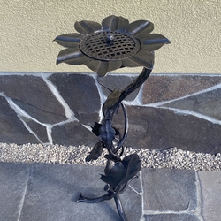 Hand forged sunflower-shaped ashtray - a luxury accessory