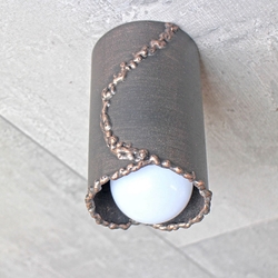Design ceiling light for interior lighting - hand-forged lampshade
